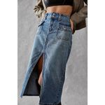 Free People We The Free Madison Midi denim Skirt front slit mid waist US 30 Photo 1