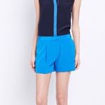 Vince Dress Shorts 4 Silk Pleated Dan Blue Luxury Pockets Lightweight Photo 3