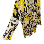 cream with yellow and black print linen blend , oversized statement blazer Size M Photo 3