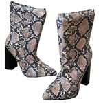 public desire  Snakeskin Print Heeled Sock Booties Photo 15