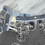 Etro Silk Multi Pattern Straight‎ Leg Pants Black White Blue Size 10 Euro 46 Photo 6