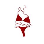 Red Bikini Set Medium String Tie Triangle Swimsuit Ring Detail Sexy Beachwear Photo 6