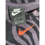 Nike Women's Sports Icon Clash Animal Print Crewneck Sweatshirt LARGE PURPLE-BLK Photo 8