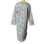 La Cera Womens M Dog Paw Print Bone Blue Flannel Nightshirt with Pockets NEW $98 Size M Photo 7