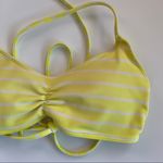 Aerie Yellow White Striped Strappy Back Bikini Top Size XS Photo 1