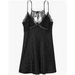 Victoria's Secret ✨ Stretch Satin Lace Cutout Black Sz XL Slip✨ Photo 2