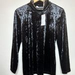 Proenza Schouler  White Label Women's Size L Black Velvet Turtleneck Top NWT Photo 2