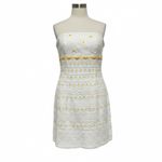 Lilly Pulitzer  Bowen Daisy embroidered crochet ribbon strapless mini dress Y2K Photo 3