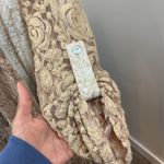 Multiples  Lace Duster Cardigan Kimono Beige Tan Fringe Boho Open Front M Photo 1