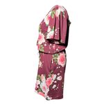 LuLaRoe New S Floral Burgundy/Pink Comfortable Romper Women V-Neck Short Sleeves Photo 4