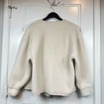 EXPRESS Women’s Beige Classic Soft Sherpa Teddy Open Front Jacket Size Medium Photo 5