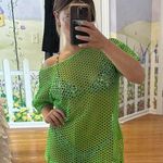 Nordstrom Bright green mesh swim coverup Photo 4