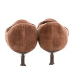 Salvatore Ferragamo Brown Suede Round Toe Kitten Heel Pumps Photo 3
