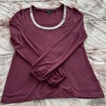 Boden USA Boden Maroon Dark Red Blouse w/silver sequin Collar, size 8 Photo 5