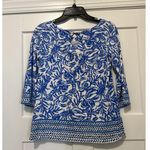 Lilly Pulitzer  Waverly Top Lobster On A Roll Women Small Blue White 3/4 Sleeve Photo 3