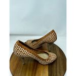 J. Crew Pumps Mona Dreamweaver Brown White Woven Leather Stiletto Heel Size 8 Photo 4