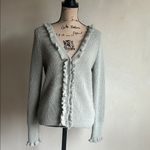 Boden Jessica Ruffle Trim Alpaca Blend Pale Green Cardigan Sweater Size 6 Photo 4