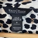 White House | Black Market 100% Silk Animal Print Brown & Black Convertible Long Sleeve Blouse Top 8 Photo 3