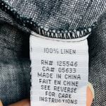 Habitat Clothes to Live In abstract print linen blouse Small BlackGrey Lagenlook Photo 7