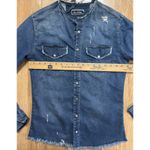 Minnie Mouse Denim Jean Jacket Shirt Shacket Grunge Retro Says Medium See Msrmts Blue Photo 6