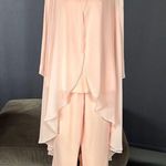 Pink Chiffon 3 Piece Formal Pant Suit Set Mother of the Bride Size 26W **READ Photo 0