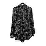 Equipment   Womens Satin Button Up Shirt Long Sleeve Polka-Dots Size Small Photo 6