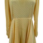 Maje  Roseau Jacquard Skater Dress Long Sleeve Yellow‎ Size 40 US Large Photo 4