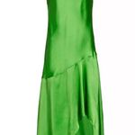 frame denim Frame Silk Halter Neck High Low Dress Gown Formal Kelly Green Photo 9