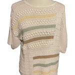 Vintage Shapely Knits Women Knitted Top Short Sleeve Blouse Multicolor Size Medi Size M Photo 0