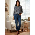 Design History  women wool blend short cropped sweater with pockets Blue Size M Photo 2