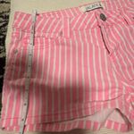 Pink and White Striped Jean Shorts with Flat Front Size undefined Photo 4