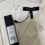 NEW! BCBG MaxAzria Women's Dotted Satin Ruched off white v-Neck Mini Dress $318 Photo 3