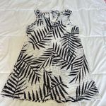 Pacific Beach Womens Small White Blue Tropical Sleeveless Cover Up Dress Tie Photo 6