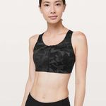 Lululemon Enlite Bra Zip Front Incognito Camo Multi Grey Cross Back 32E DD Photo 0