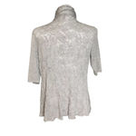 Eileen Fisher Medium Cardigan Knit Italian Yarn Merino Wool Grey Waterfall 3/4 Photo 1