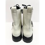 Dolce Vita Combat Boots Size 8 White Leather Round Toe Lace Up Buckle Detail NEW Photo 4