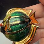 Liz Claiborne Colorful Enamel Fish Brooch Pin Gold Tone Signed LC Photo 11