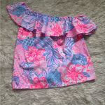 Lilly Pulitzer  Pink and Blue Floral  Women’s Ruffle top Size XXS Photo 5