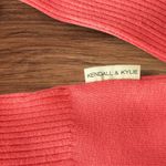 Kendall + Kylie  Coral V-Neck Ribbed Knit Top Photo 3