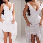 House Of CB  L D-DD ‎ 'Emiliana' White Cotton Corset Midi Sundress NWOT Photo 3