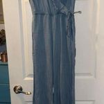 Guess  Womens Belted Surplice Jumpsuit Blue Photo 1