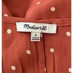 Madewell Dress Womens Medium Orange White Polka Dot Heather Button Front Casual Photo 5
