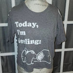 Mighty fine  Presents Peanuts‎ Womens Gray Snoopy Shirt XL Photo 0