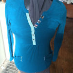 Anthropologie Anthro Little Yellow Button turquoise shirt Photo 0