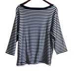 Jason Maxwell  Top Women 2X Black White Striped Crew‎ Neck 3/4 Sleeve Pullover Photo 2