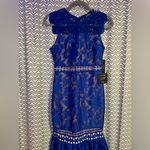 NWT Lulus | Charlee Royal Blue Lace Sleeveless Midi Dress, Size S Photo 4