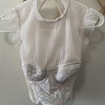 Victoria's Secret Bustier Corset Crop Top White Lace Size 32C Photo 0