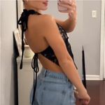 Amazon Black Lace Halter Top Photo 1