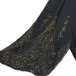 Vtg Jack Bryan Black Beaded Sleeve Midi Dress Sz L Evening Cocktail Shift Gown Size L Photo 5