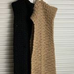 Mixit 2 pc 8ft Long hand knit black & Creme brown scarf Photo 2